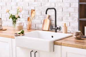 Limewash kitchen backsplash