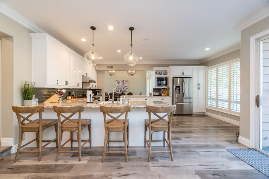 beige kitchen white cabinets 2