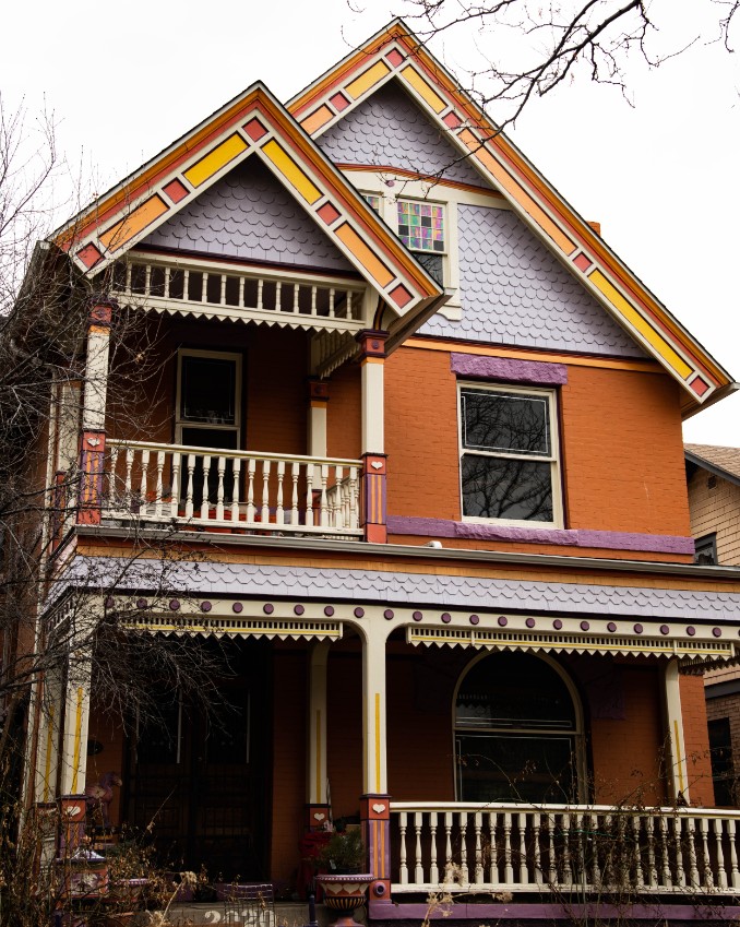 burnt orange victorian exterior