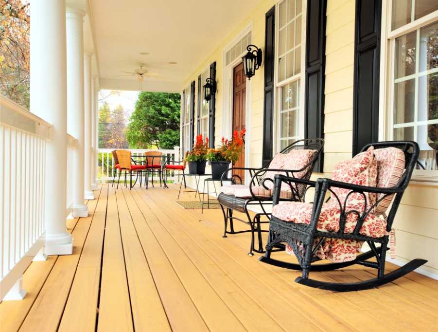 front porch black shutters