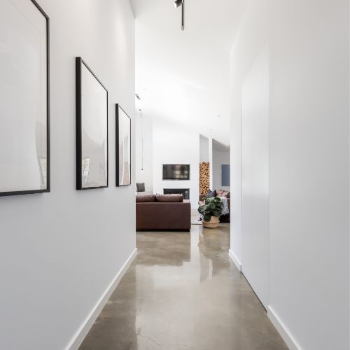 industrial white hallway paint idea